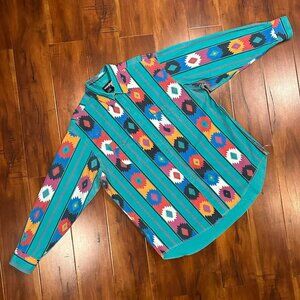 Vintage Wrangler Brushpopper Shirt Men Size XXL 18-35 Aztec Navajo 90s Print